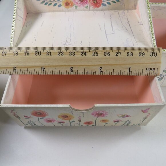 Stationary Organizer Floral with drawer and gold accents - Picture 11 of 13